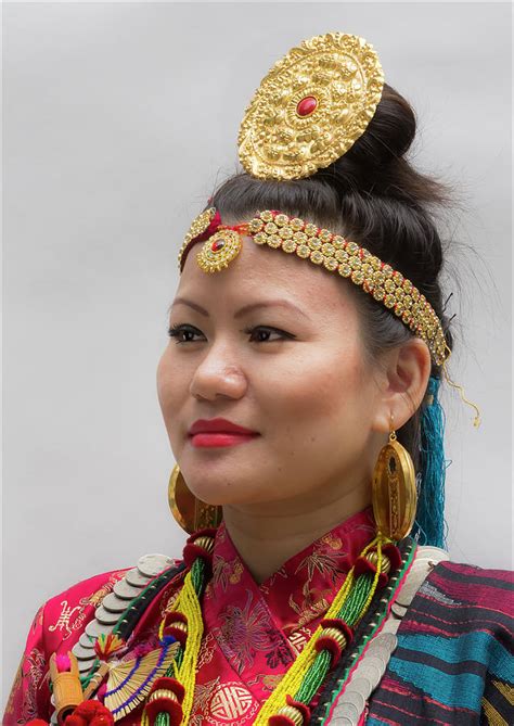 Nepalese Parade Nyc Nepalese Woman Traditional Dress Photograph