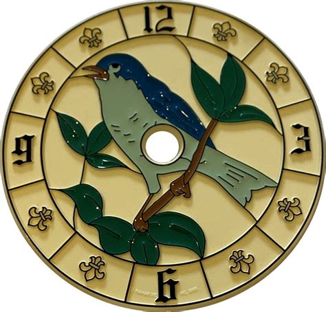4 Vintage Clock Dial Blue Bird Craftime Clockery