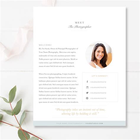 About Me Page Template For Photographers Photo Marketing Etsy