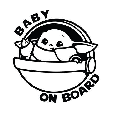 Baby Yoda On Board Decal Sticker Decalfly