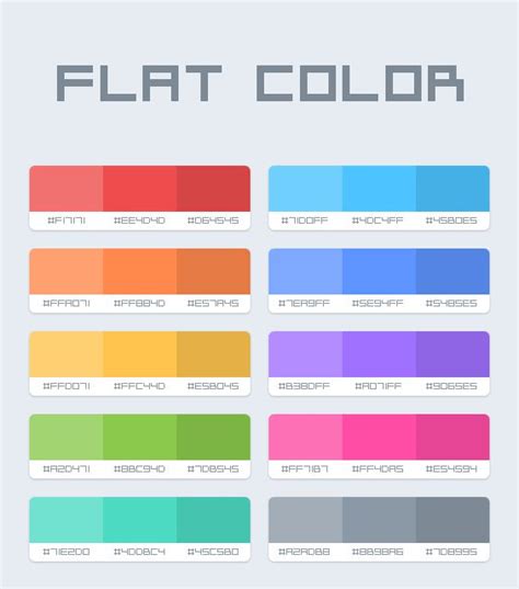 Flat Color Flat Design Colors Web Design Color Flat Color Palette