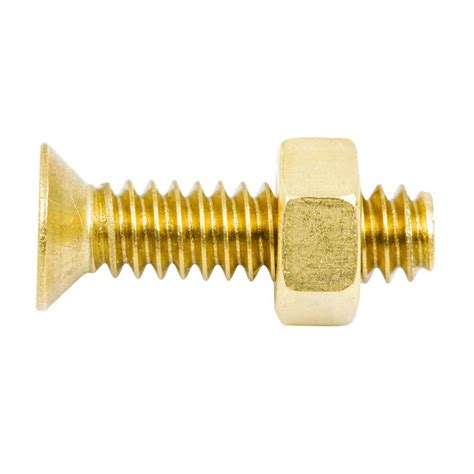 Brass Counter Sunk Head Bolt And Nut 316 X 18mm 8 Pack