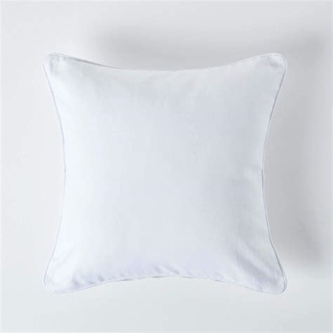 Homescapes 100 Cotton Plain White Cushion Cover 30 X 30 Cm Square