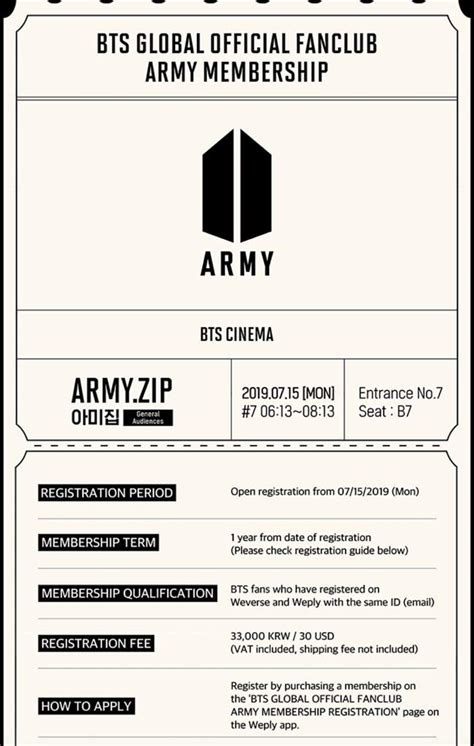 Bts Global Official Fanclub Army Membership Cost Army Military