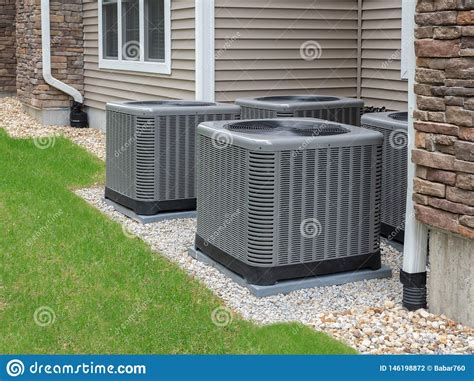 Outdoor Air Conditioning And Heat Pump Units Stock Photo Image Of