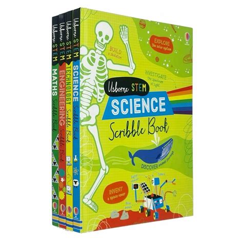 Usborne Stem Series 4 Books Collection Set Science Scribble Book