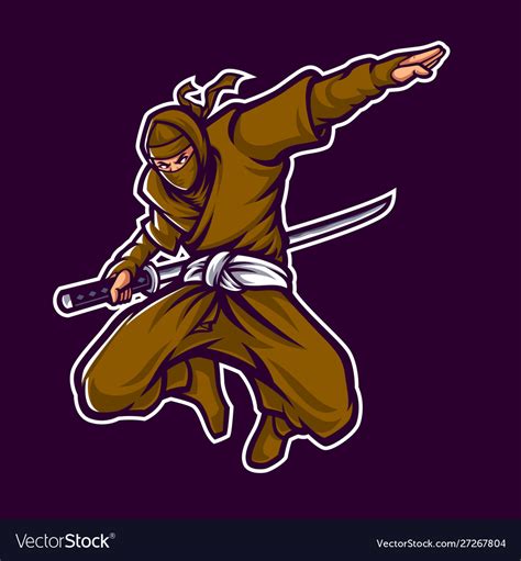 Ninja Mascot Royalty Free Vector Image Vectorstock