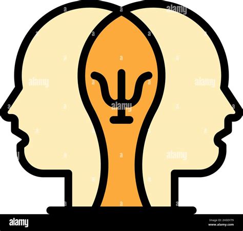 Two Heads Psychology Icon Outline Two Heads Psychology Vector Icon