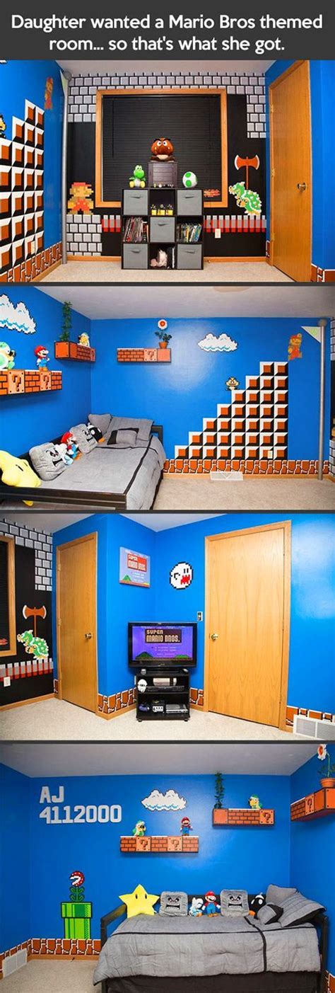 I'm not sure why the idea of a mario bros themed bedroom only just came to me…. Mario Bros themed room… | Mario bros room, Mario room ...