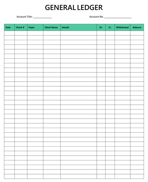 Form Printable Free Home Ledger Simple Printable Forms Free Online