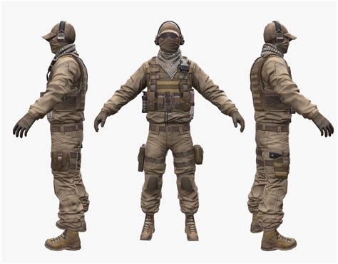 3d Model Soldier Assault Vr Ar Low Poly Cgtrader