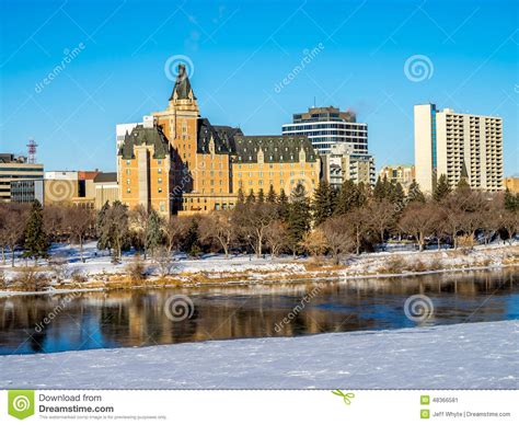 City of Saskatoon Winter Panoramic Stock Image - Image of panoramic ...