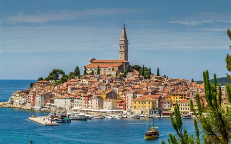 Download Wallpapers Rovinj Watchtower Summer Adriatic Sea Coast