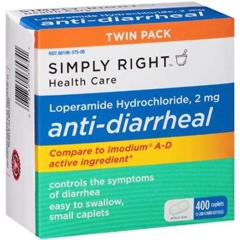 Simply Right Anti Diarrheal Caplets 200 Ct 2 Pk Healthy Products