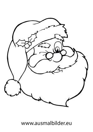 Ausmalbilder Weihnachtsmann | Ausmalbild Zwinkender ...