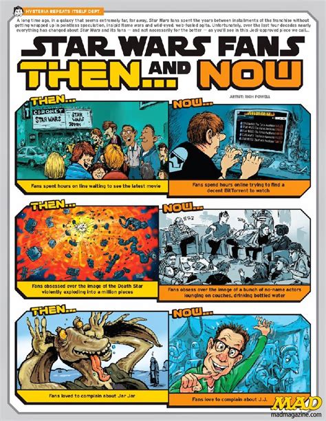 exclusive mad magazine star wars fans then and now parody revealed the star wars underworld