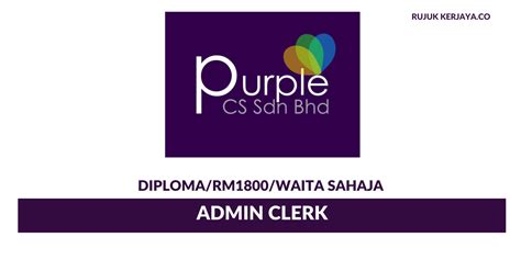Register sdn bhd, setiap modal yang di masukkan perlu di isytiharkan ke ssm. Jawatan Kosong Terkini Purple CS ~ Kerani Pentadbiran ...