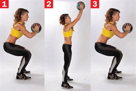 Squat With Medicine Ball Wall Slam Excercise Stuff
