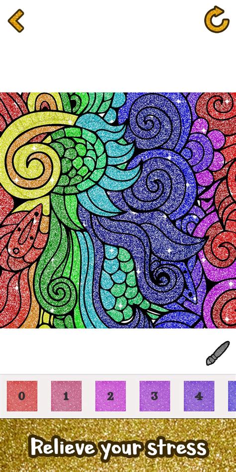 Glitter Color Adult Coloring Book By Number Pages For Android Apk