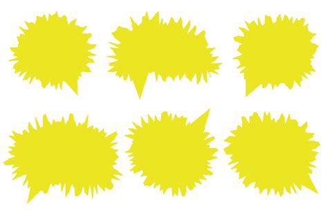 Set Yellow Speech Bubbles On White Background Chat Box Or Chat Vector