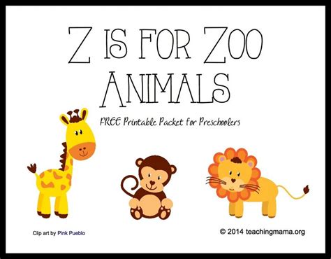 zoo animals letter  printables reading