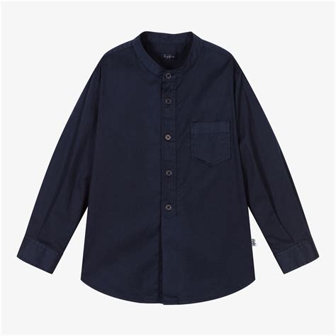 Il Gufo Navy Blue Linen Shirt Childrensalon