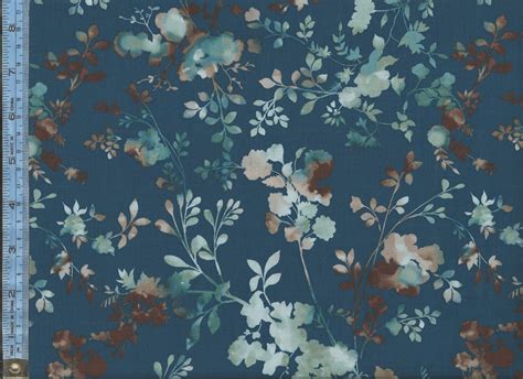 Wings 01425 55 Mottled Brown Tan Blue And Light Blue Flowers On