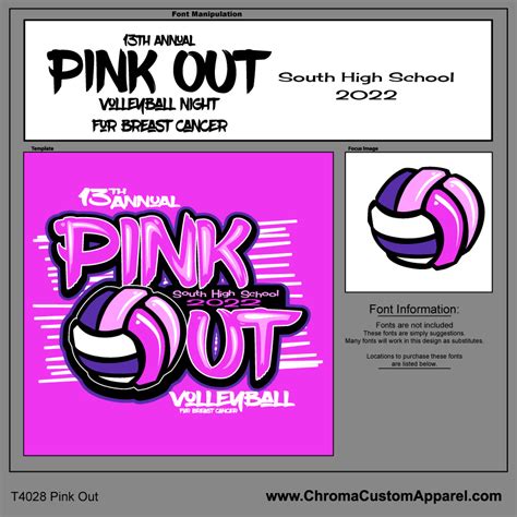Volleyball Pink Out Pink Volleyball Shirt Design Template