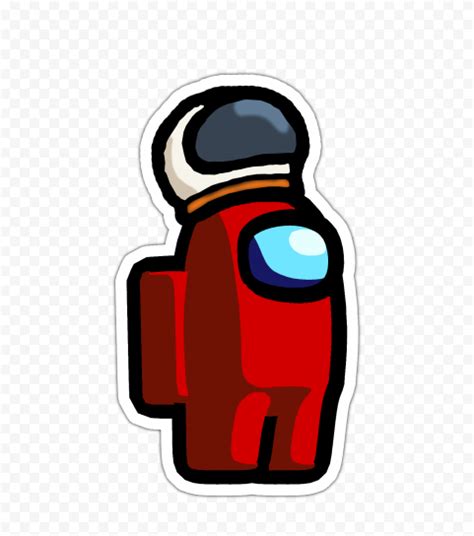 Hd Among Us Crewmate Red Character With Astronaut Helmet Stickers Png