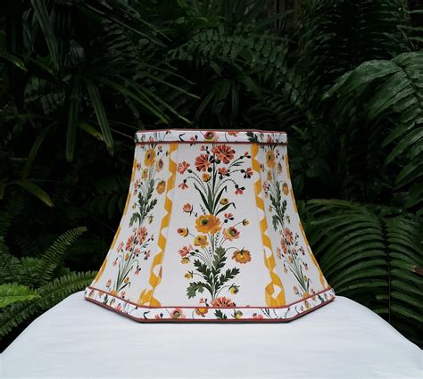 Vintage French Designer Fabric Floral Lampshade Bell