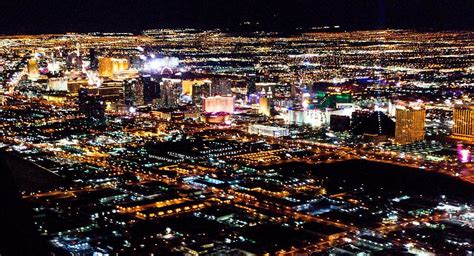 Las Vegas City Lights From Airplane At Night Photograph By Alex
