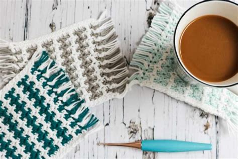 Beginner Friendly Mosaic Mug Rug Free Crochet Pattern