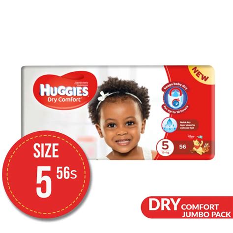 Huggies Size 5 Dry Comfort Jumbo Pack 56s Diaper World