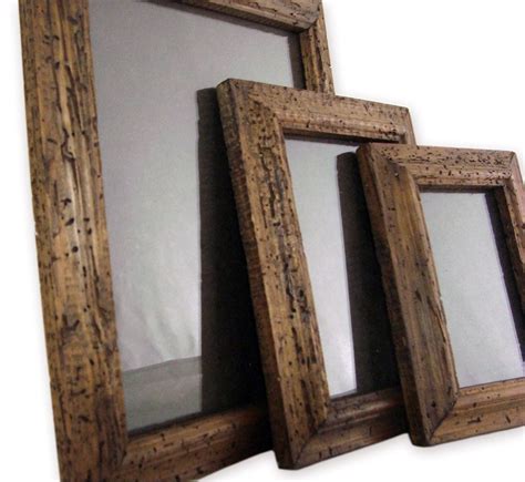 Set Of Rustic Frames Made Of Natural Wood