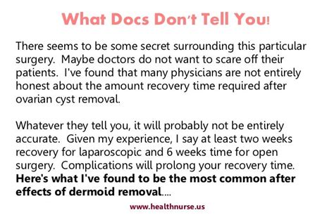 Dermoid Ovarian Cyst Surgery Warning