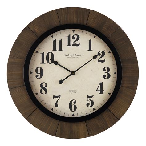 30 Brown Round Wood Arabic Wall Clock