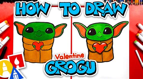 How To Draw Valentines Baby Yoda Grogu