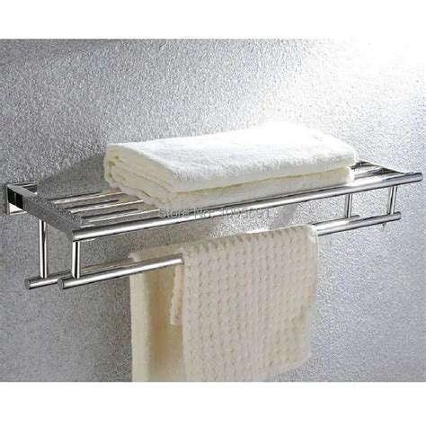 Perfect Shelf With Towel Rack Minimalist Stainless Steel Towel Rack