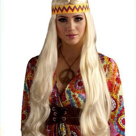 Adult Unisex Hippie Blonde Wig With Detachable Headband — Costume Super Center