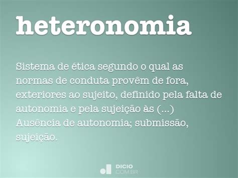 Heteronomia Dicio Dicionário Online De Português