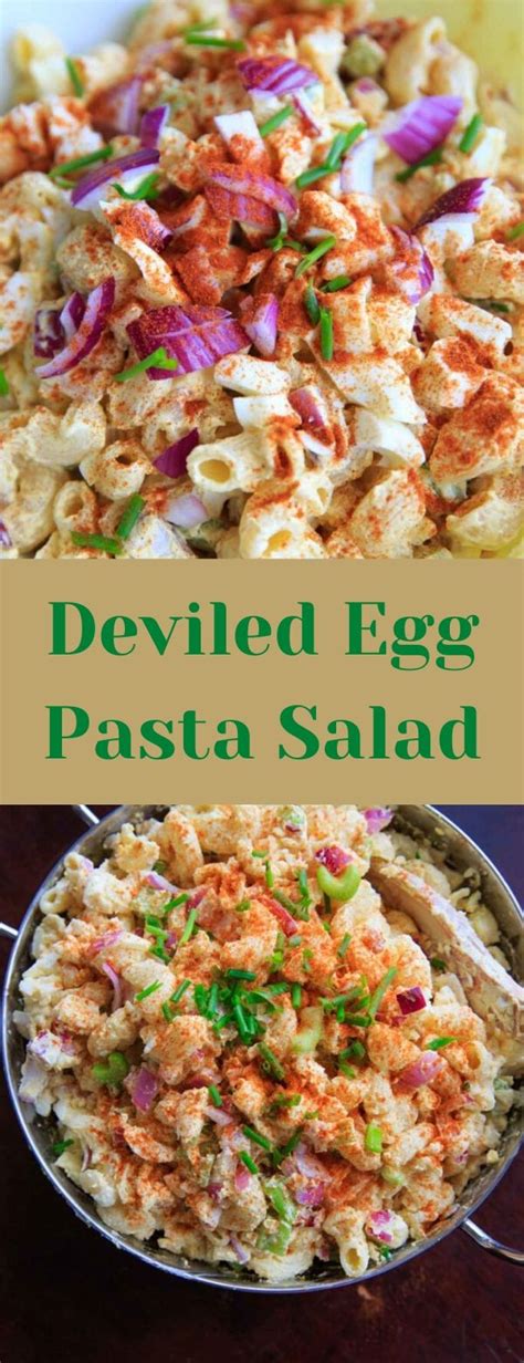 Add the macaroni to a large bowl, then add the egg yolk mixture, the chopped egg whites, pickles, onion, celery, olives and paprika. Deviled Egg Pasta Salad