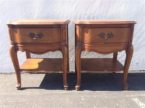 2 Vintage French Provincial Nightstands Bassett Shabby Chic Bedside