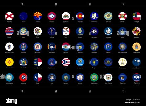 Usa American States All Flags In Alphabetical Order All 50 Us States