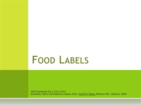 Ppt Food Labels Powerpoint Presentation Free Download Id1603647