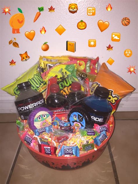 Maybe you would like to learn more about one of these? Spooky basket for my boyfriend! All his favorites 🧡 Snacks ...
