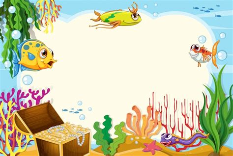 A Border Of Underwater Free Vector