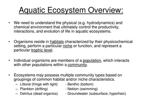 Ppt Aquatic Ecosystem Overview Powerpoint Presentation Free