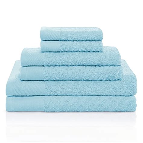 Superior Egyptian Cotton Two Pattern And Solid 6 Piece Towel Set