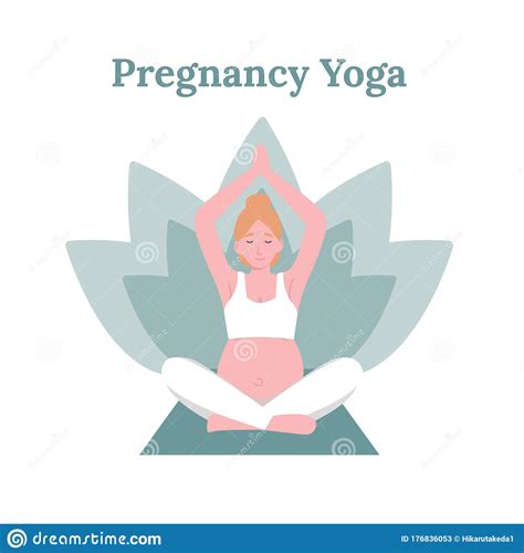 Young Pregnant Blonde In Lotus Position Stock Vector