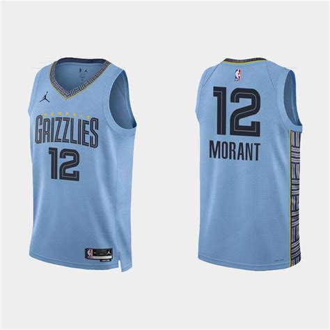 Memphis Grizzlies 12 Ja Morant Statement Edition Light Blue Jersey